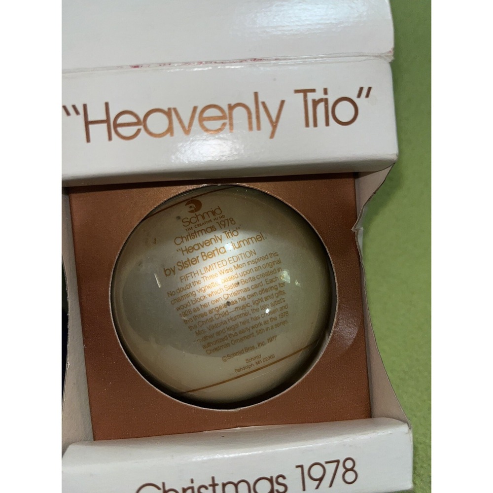 Heavenly Trio Sister Berta Hummel 1978 Christmas Ornament Schmid Bros. w/ Box